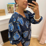 Blouse Serena - Bleu indigo - C'EST BEAU LA VIE !