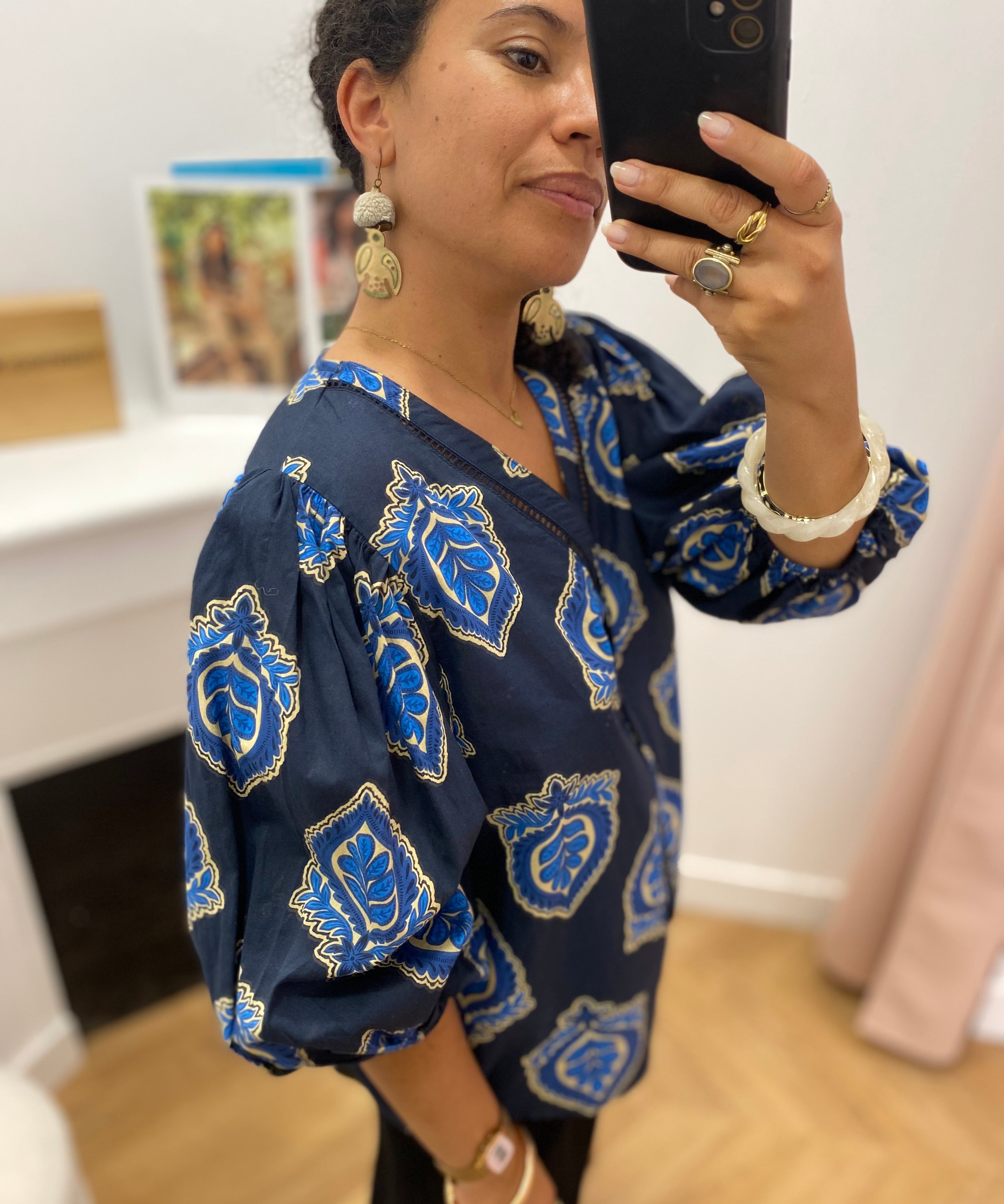 Blouse Serena - Bleu indigo - C'EST BEAU LA VIE !