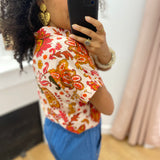 Chemise à manches courtes motif floral César - Ecru - C'EST BEAU LA VIE !