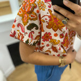 Chemise à manches courtes motif floral César - Ecru - C'EST BEAU LA VIE !