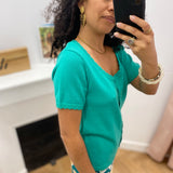 Gilet en maille fantaisie Iseult - Menthe - C'EST BEAU LA VIE !