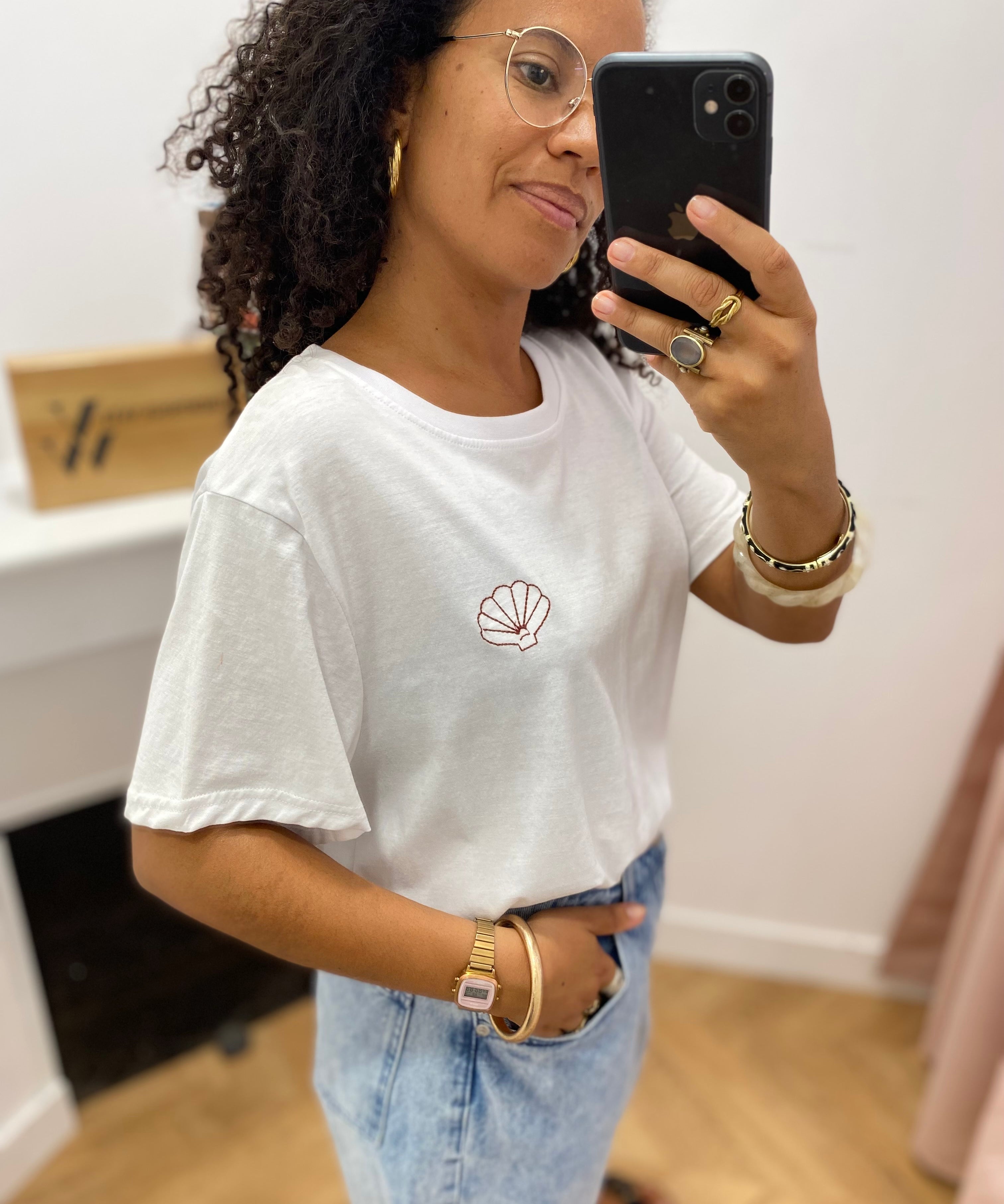 T-shirt à manches courtes print Cannelle - Blanc - C'EST BEAU LA VIE !