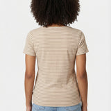 T-shirt basique rayé Plagny - Sable - SUN VALLEY FEMME