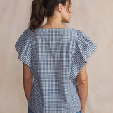 Blouse col V manches volantées Hazalsan - Regate - TBS Femme