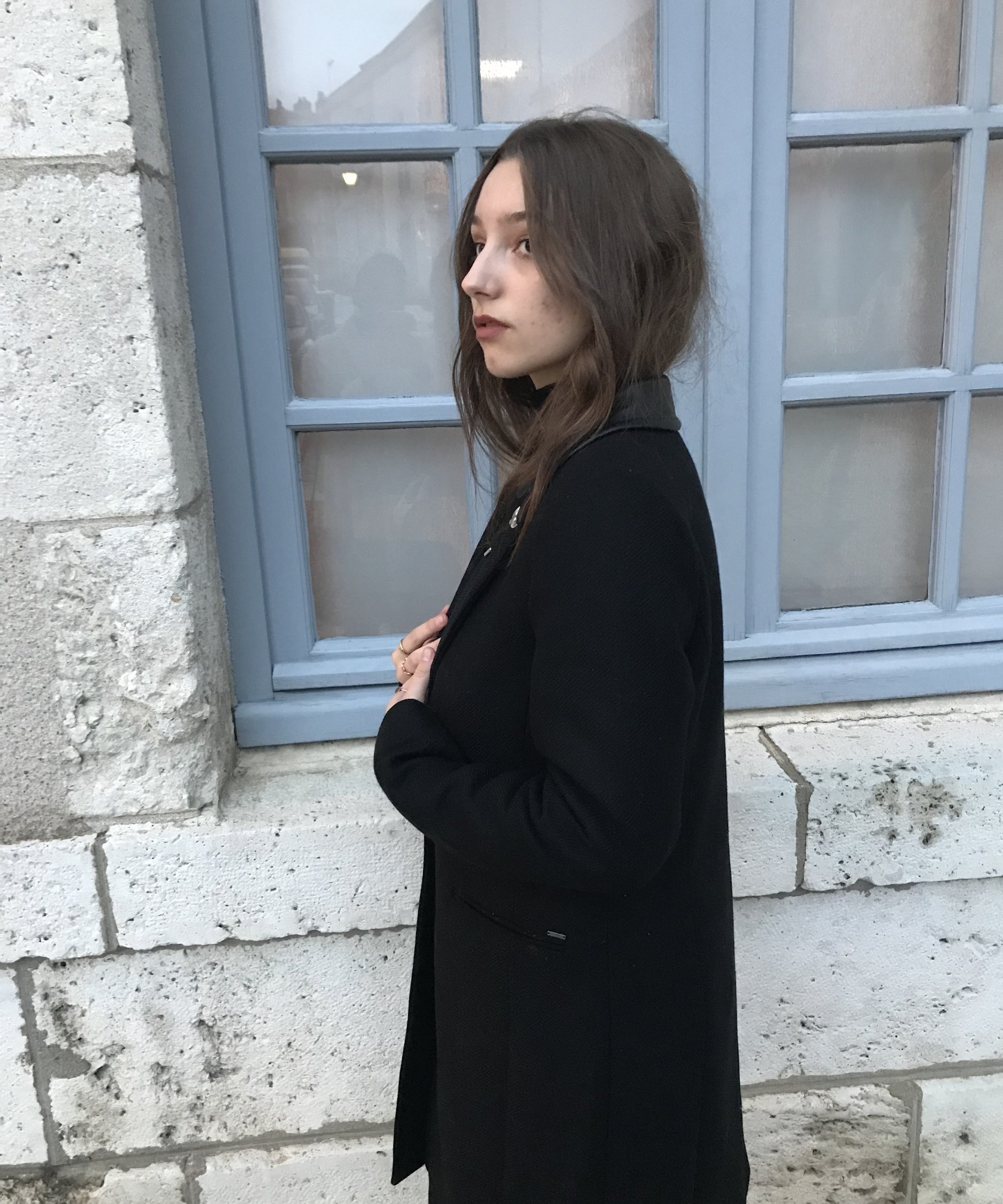 Tailored collar coat - black - IKKS