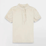 Chemise femme brodée manches 3/4 Fadiacha - Arctique - TBS Femme
