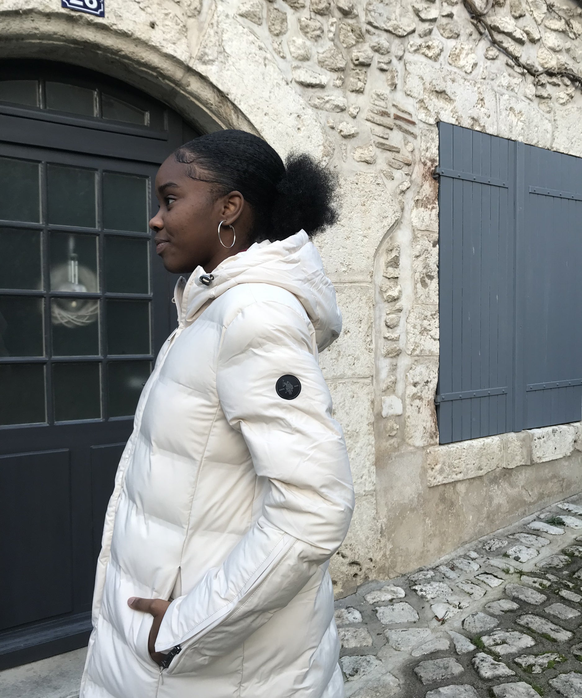 Doudoune à capuche - Blanc - US POLO FEMME