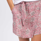 Short fluide imprimé fleurs Oreja - Vieux rose - SUN VALLEY FEMME