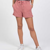 Short fluide effet lin Olleta - Vieux rose - SUN VALLEY FEMME
