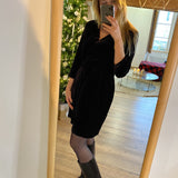 Robe courte velours imprimé baroque - marine - Ikks