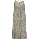 Robe longue dos nu imprimée cachemire Vijinke - Birch & Slate black - VILA
