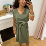 Robe courte ceinturée Adamarob - Kaki - TBS FEMME