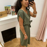 Robe courte ceinturée Adamarob - Kaki - TBS FEMME