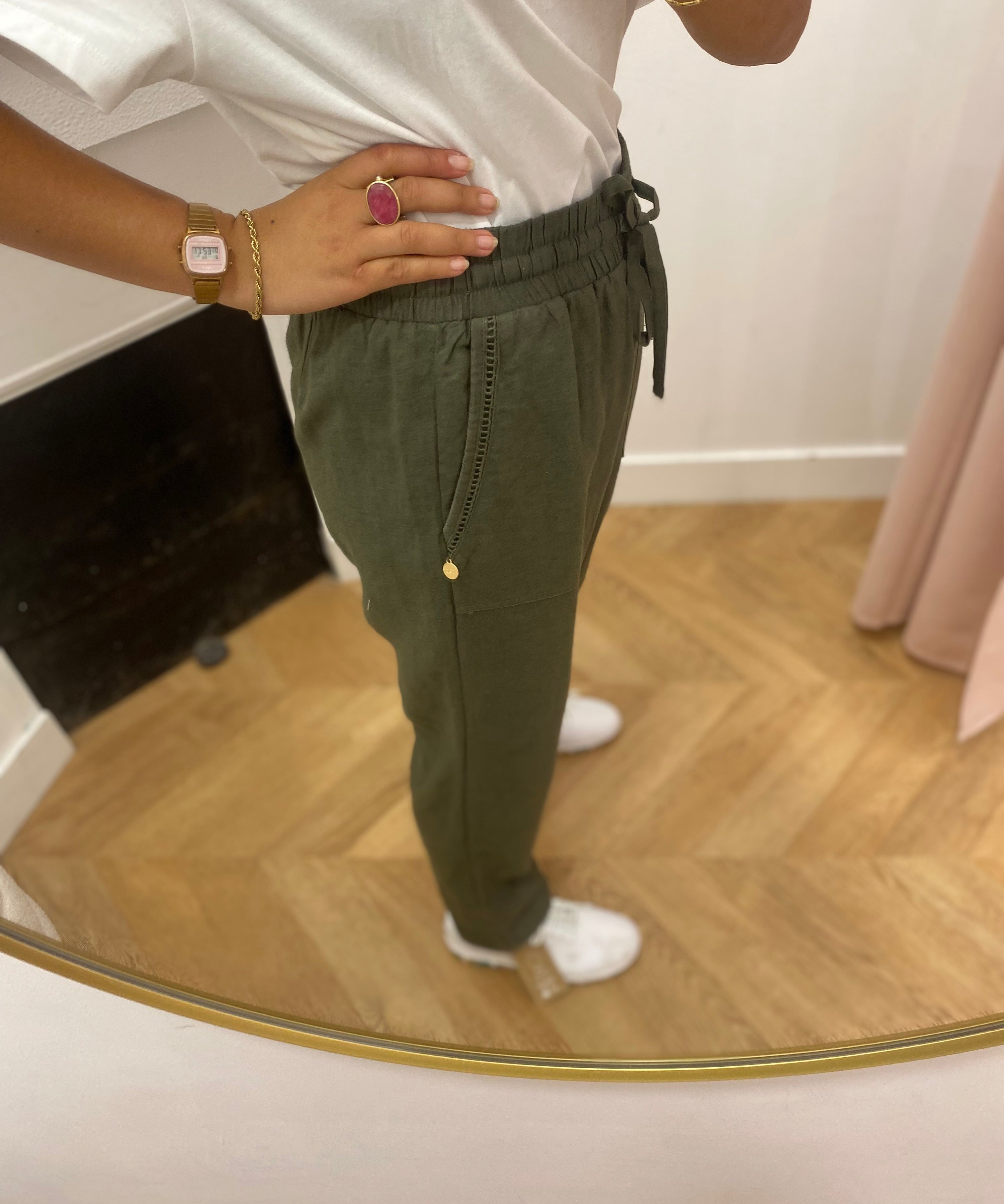 Pantalon jogger fluide Ammeljog – Kaki – TBS Femme