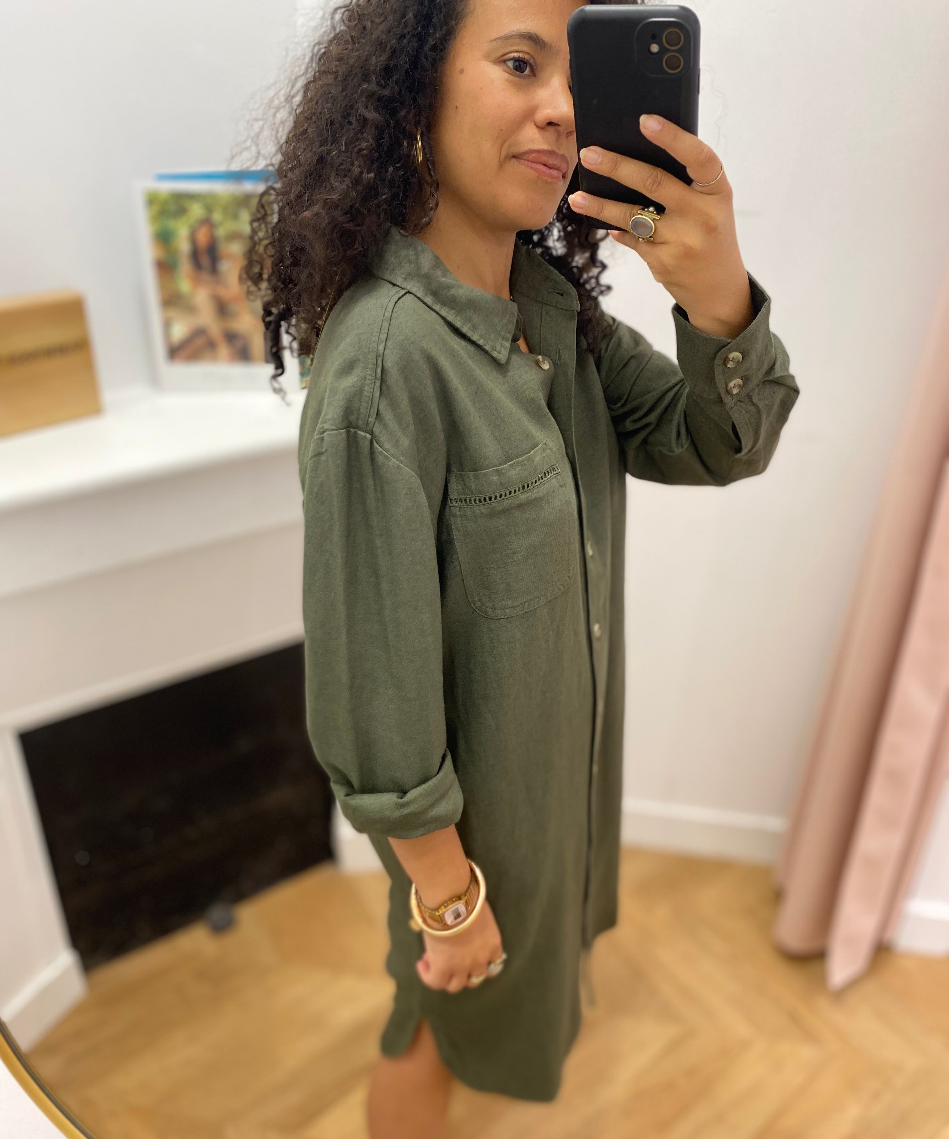 Robe chemise ample Ammelrob - Kaki - TBS FEMME