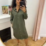 Robe chemise ample Ammelrob - Kaki - TBS FEMME