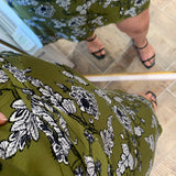 Robe fluide imprimé floral - Vert moyen - IKKS WOMEN