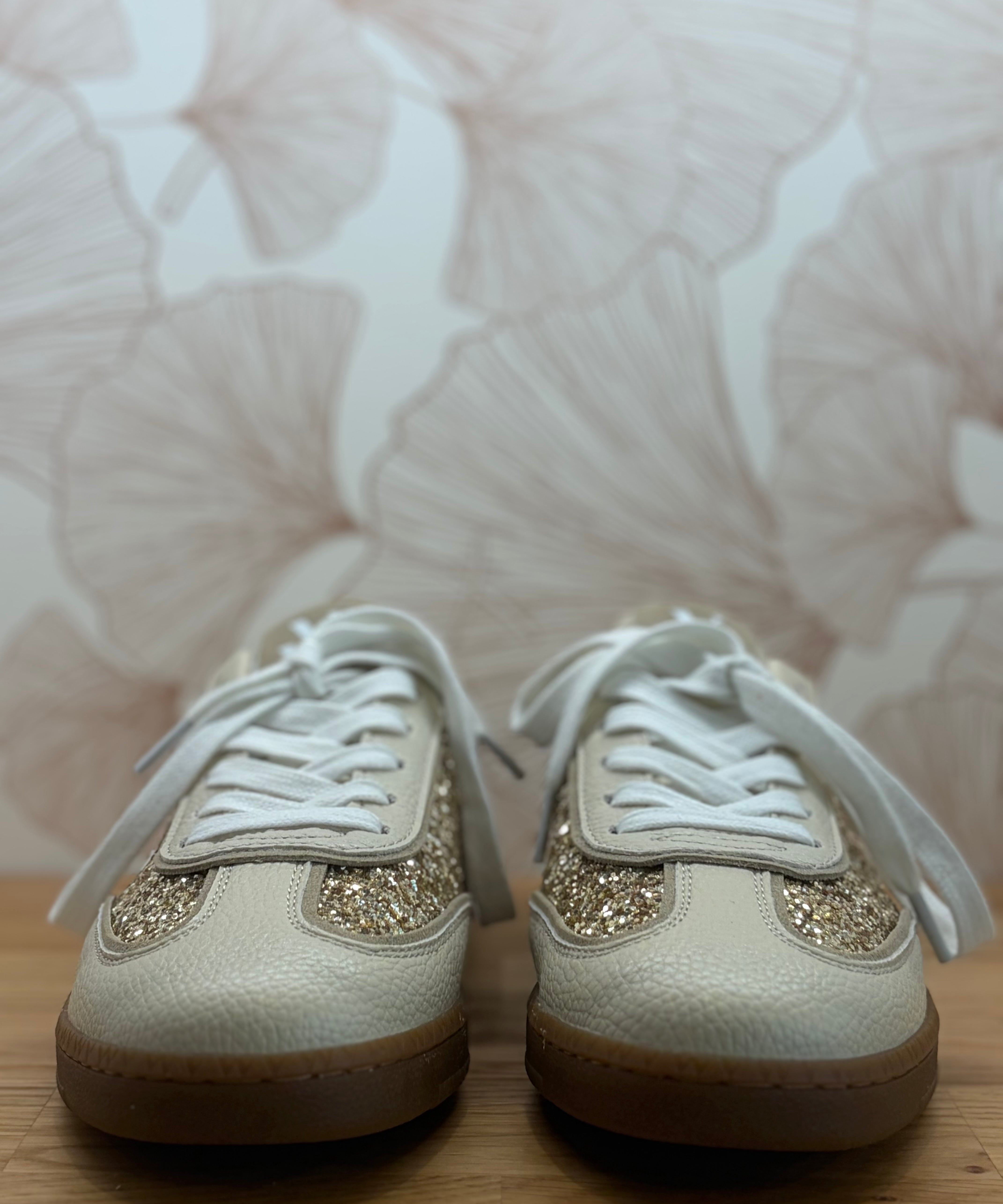Baskets Aura Initials - Beige et or - VANESSA WU