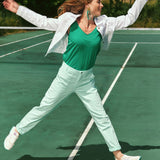 Pantalon velours coupe droite - Vert d’eau - LOLA ESPELETA