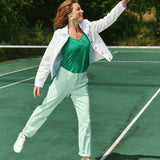 Pantalon velours coupe droite - Vert d’eau - LOLA ESPELETA