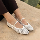 Ballerines ajourées à brides Maya - Crème - BOBBIES FEMME