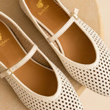 Ballerines ajourées à brides Maya - Crème - BOBBIES FEMME