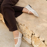 Ballerines ajourées à brides Maya - Crème - BOBBIES FEMME