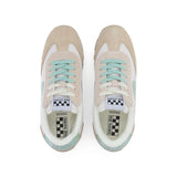 Baskets City run jogger rétro en knit et suède - Beige & Vert - NO NAME