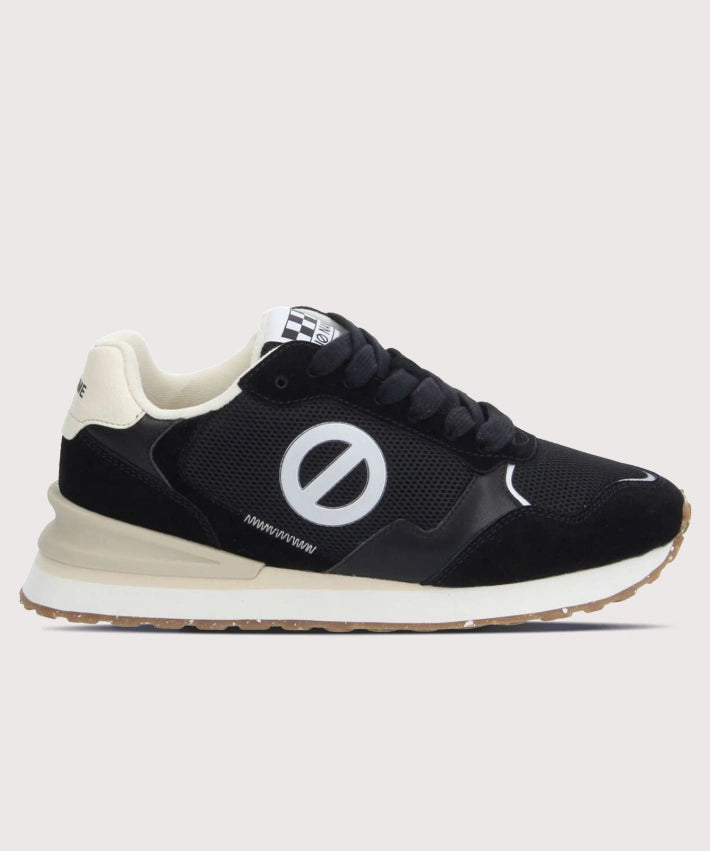 Baskets No Name Tova Runner noires en mesh et cuir avec logo blanc de profil