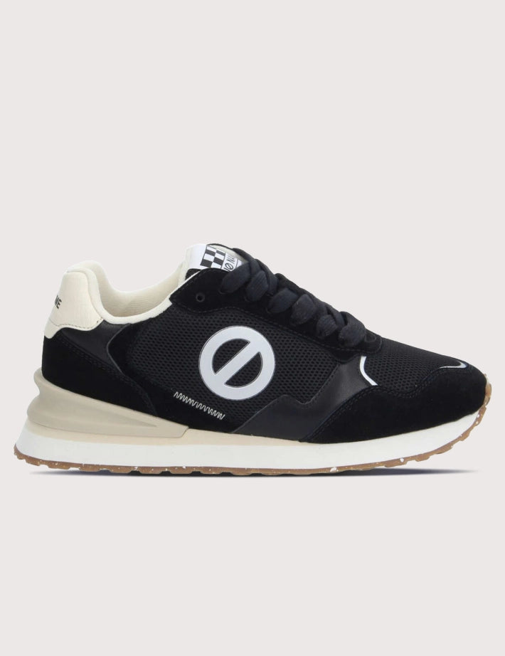 Baskets No Name Tova Runner noires en mesh et cuir avec logo blanc de profil