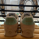 Baskets City run jogger rétro en knit et suède - Beige & Vert - NO NAME