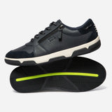 Baskets basses en cuir Gedezip - Marine - TBS HOMME