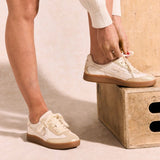 Baskets de ville femme chic Sheffield Jogger - Blanc doré beige - SCHMOOVE WOMEN