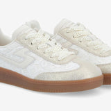 Baskets de ville femme chic Sheffield Jogger - Blanc doré beige - SCHMOOVE WOMEN