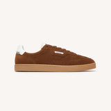 Vue de profil de la basket marron Lumbo FAGUO avec perforations latérales