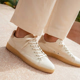 Baskets en toile et cuir suédé Riven - Crème - BOBBIES HOMME