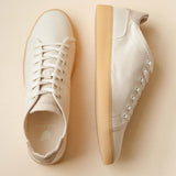 Baskets en toile et cuir suédé Riven - Crème - BOBBIES HOMME