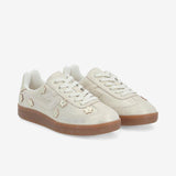 Baskets ornées de fleurs en cuir Sheffield Flower - Blanc cassé irisé - SCHMOOVE WOMEN