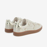 Baskets ornées de fleurs en cuir Sheffield Flower - Blanc cassé irisé - SCHMOOVE WOMEN