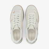 Baskets ornées de fleurs en cuir Sheffield Flower - Blanc cassé irisé - SCHMOOVE WOMEN