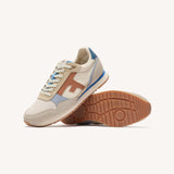 Baskets running ELM - Beige camel et bleu - FAGUO HOMME