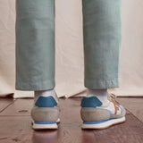 Baskets running ELM - Beige camel et bleu - FAGUO HOMME