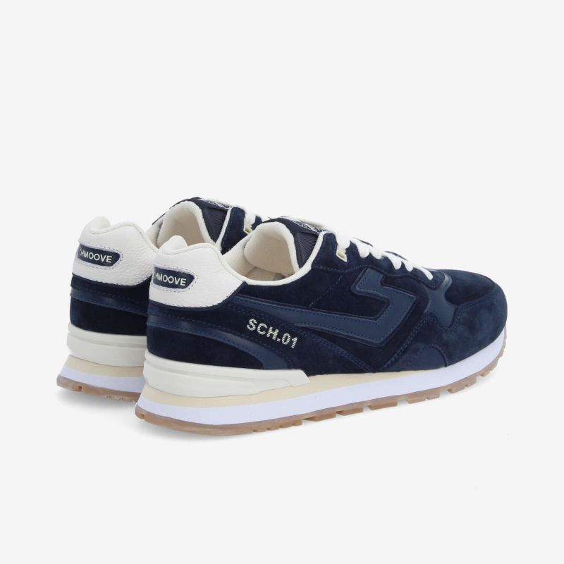 Baskets sportswear en cuir Cape Code Runner - Marine - SCHMOOVE MEN