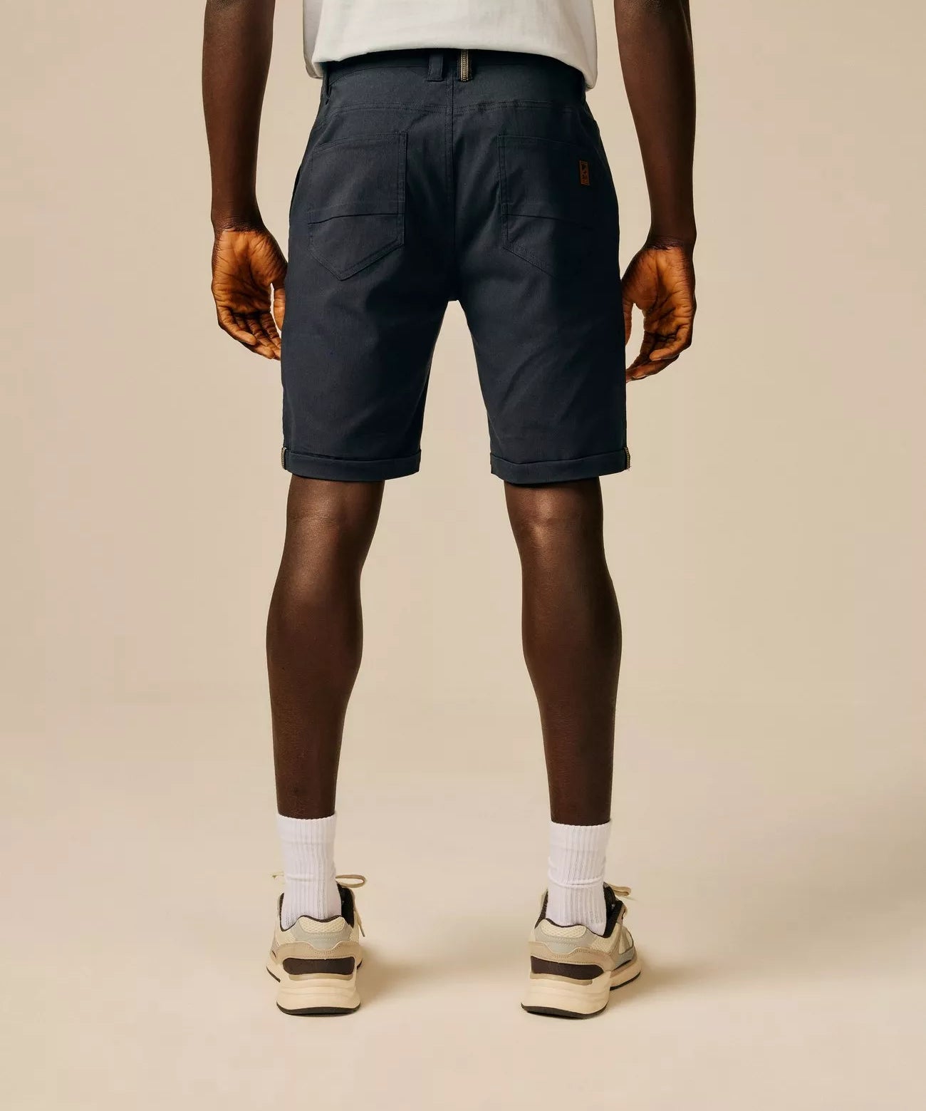 Bermuda ajusté en coton stretch Malalta - Marine foncé - SUN VALLEY HOMME