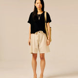 Bermuda en lin avec ceinture à nouer Oxie - SUN VALLEY FEMME