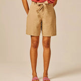 Bermuda en lin avec ceinture à nouer Oxie - SUN VALLEY FEMME
