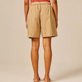 Bermuda en lin avec ceinture à nouer Oxie - SUN VALLEY FEMME