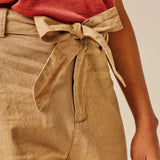 Bermuda en lin avec ceinture à nouer Oxie - SUN VALLEY FEMME