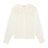 Vue à plat de la blouse en coton biologique écru Constance PETITE MENDIGOTE