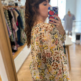 Blouse fleurie fluide oversize Roxane - Verveine - DES PETITS HAUTS